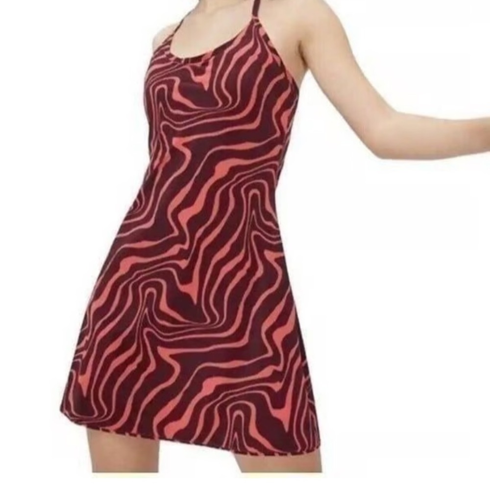 Outdoor Voices The Exercise Dress XS Poppy Swirl Red Purple Mini Tennis Athletic